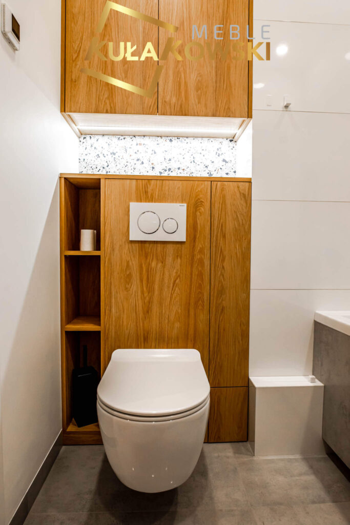 Zabudowa WC z płyty drewnianej