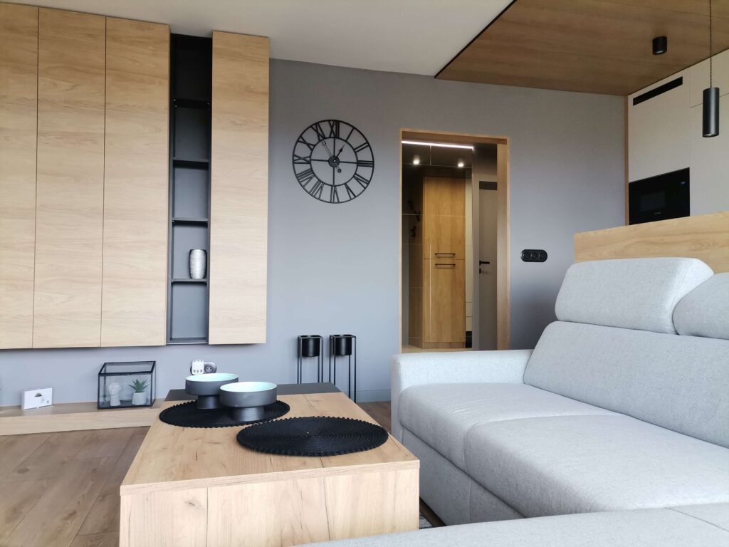 Salon nowoczesny meble drewniane